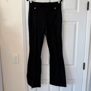 FRAME Black Pintucked Pants Size 6 NWT